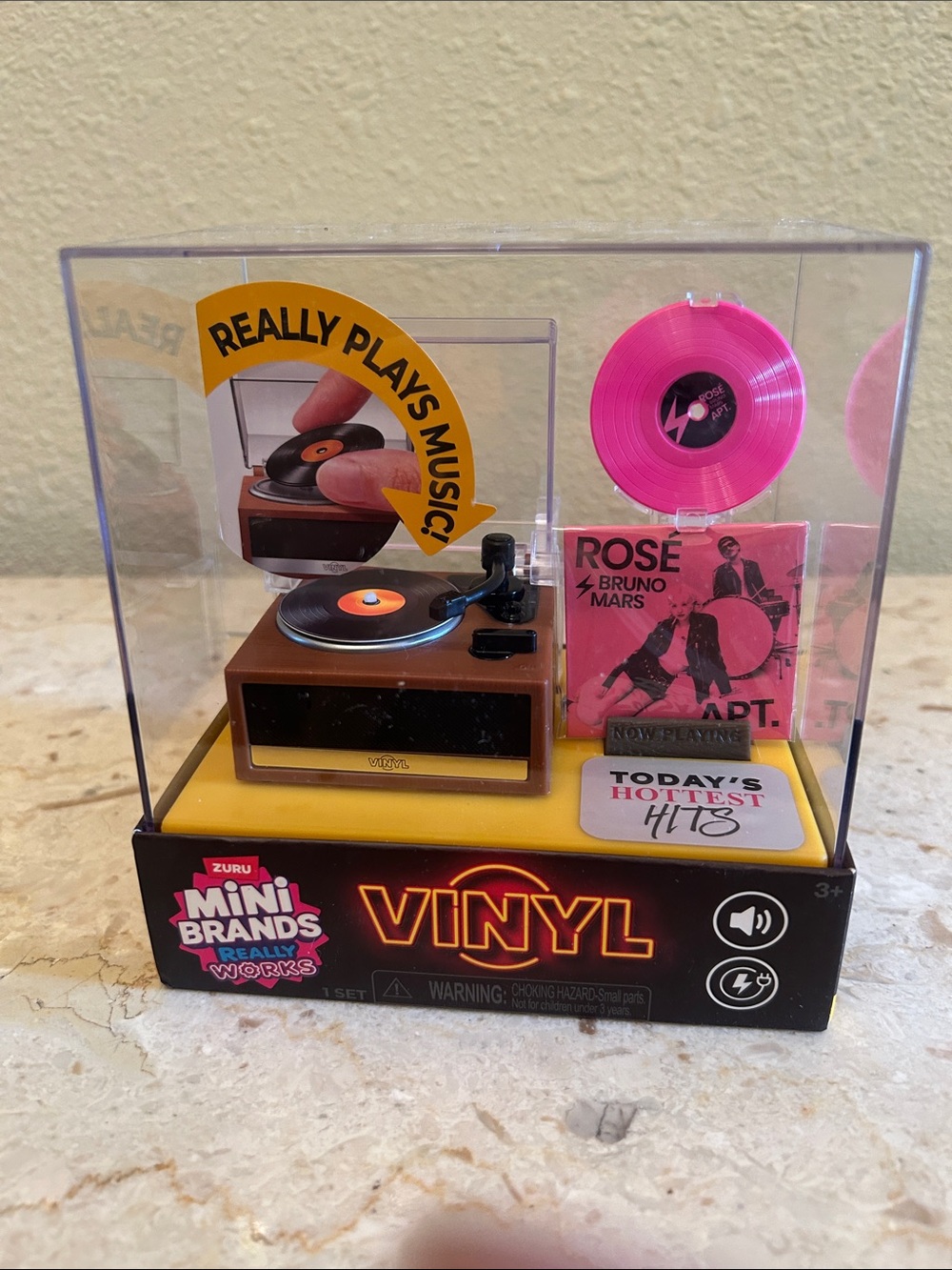 Zuru Mini Brands Vinyl Playable Pink Record Player Toy